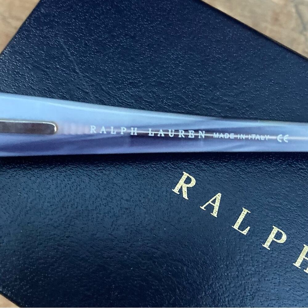 Ralph Lauren reader glasses frames only women two tone Lucite purple with case - Picture 13 of 13